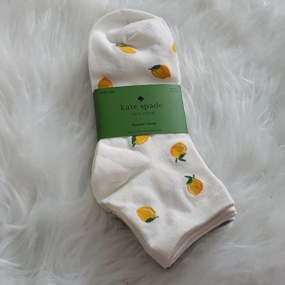 Kate Spade Quarter Socks Set Of 3 NWT Size 4-10